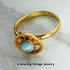 Goldtone Ring w/Turq Cabochon
