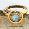 Goldtone Ring w/Turq Cabochon