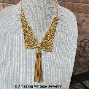 Heavy Goldtone Openwork Necklace