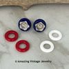 HOLIDAY CIRCLES Pierced Earrings - Red, White, Blue HOLIDAY CIRCLES Pierced Earrings - Red, White, Blue