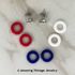 HOLIDAY CIRCLES Pierced Earrings - Red, White, Blue
