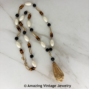 Huge Filigree Dangle Beaded Necklace - Canada