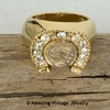 Men's Rhinestone Horseshoe and US Coin Ring - Size 9