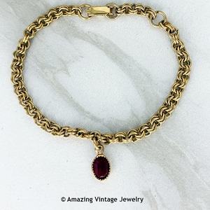MISS SARAH Birthstone Bracelet - July Ruby