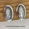 MOTHER OF PEARL CAMEO Earrings - Screwback