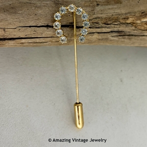 Rhinestone Horseshoe Stickpin