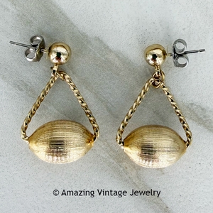 SATIN-GLO Earrings - Goldtone