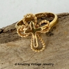 SERENITY CROSS Ring - Goldtone