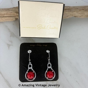 THREE CHEERS Earrings - Red in Original Box