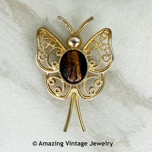 TIGER EYE BUTTERFLY Pin