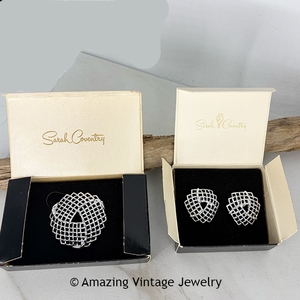TRELLIS Pin and Earrings Set in Box