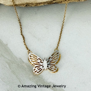 TWO-TONE BUTTERFLY Necklace