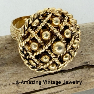 VANDA USA Goldtone Perfume Ring
