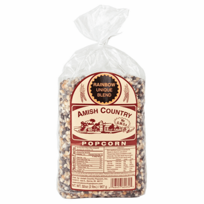 Amish Country Popcorn, Rainbow, 2 Pound Bag