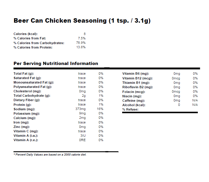 5 Lb. Beer Can Chicken Popcorn & Pork Rind Flavor at Firehouse Flavors