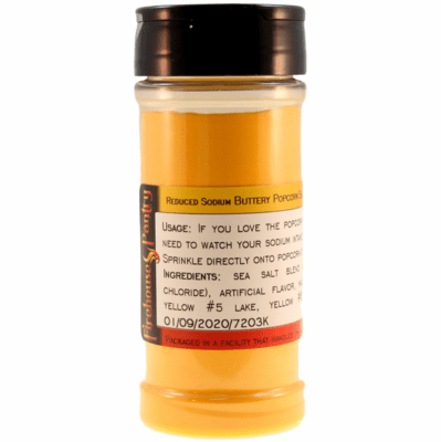 Butter Flavored Popcorn Salt, Reduced Sodium, in a Large Spice Jar (7.58 oz.)