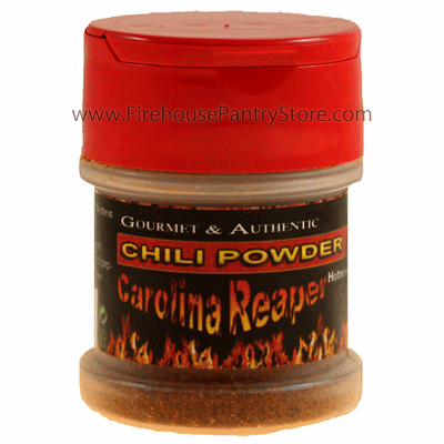 Carolina Reaper Pepper Powder (Ground Chili Pepper) in a Small Spice Jar (14g)