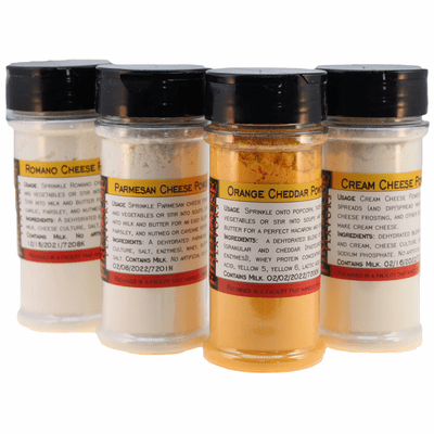 Cheese Powder Sampler - 4 Varieties - Large Spice Jar of Each