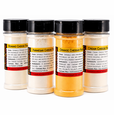 Cheese Powder Sampler - 4 Varieties - Large Spice Jar of Each
