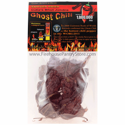 Dried Ghost Peppers (Whole Dried Pepper Pods) 1/2 oz. Packet
