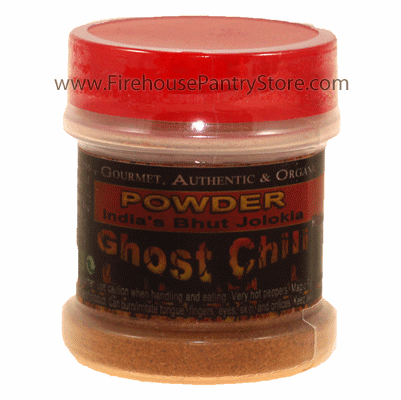 Ghost Pepper Powder (Ground Chili Pepper) in a Small Spice Jar (14g)