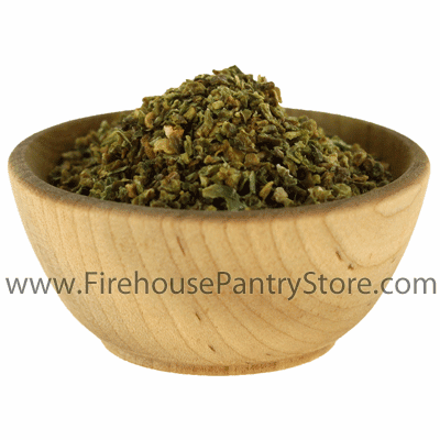 Green Bell Peppers, Dried, Granulated, 5 Pound Bulk Bag
