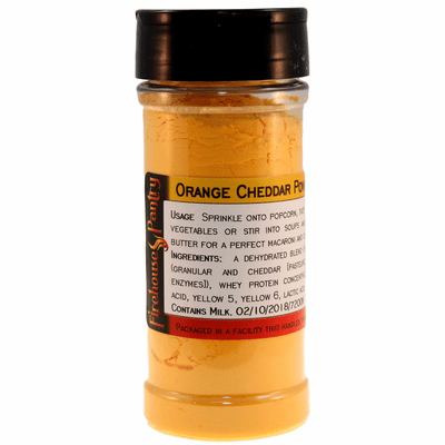 Orange Cheddar Cheese Powder in a Large Spice Jar (3.53 oz.)