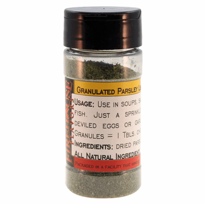 Parsley Leaves, Dried, Granulated, in a Spice Jar (0.71 oz.)
