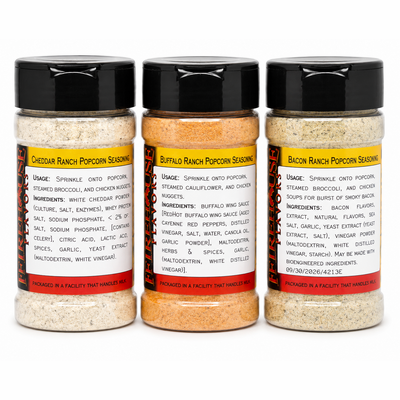 Ranch Popcorn & Snack Seasoning Powder Trio - Spice Jar of Each