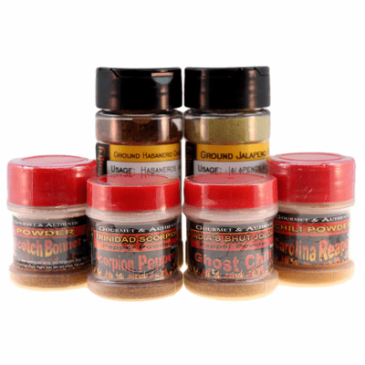 Searing Six Chili Pepper Powder Sampler + FIREHOUSE FREEBIE