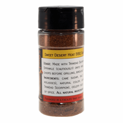 Sweet Desert Heat BBQ Seasoning (with Trinidad Scorpion Pepper) in a Spice Jar (3 oz.)