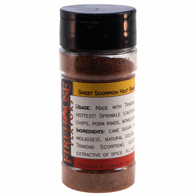 Sweet Scorpion Heat Snack Seasoning  (with Scorpion Pepper) in a Spice Jar (3 oz.)