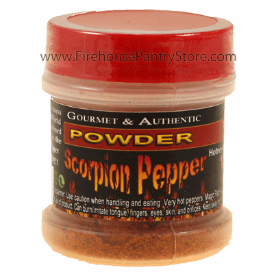 Trinidad Scorpion Pepper Powder (Ground Chili Pepper) in a Small Spice Jar (14g)