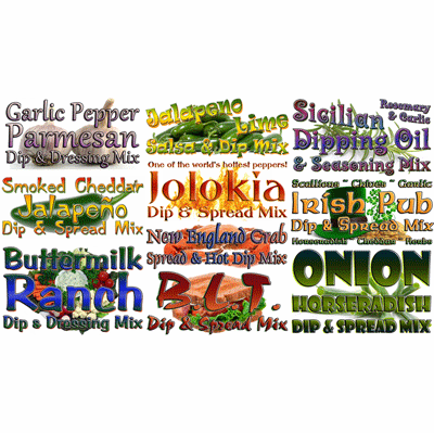 U-Pick Savory Dip Mix Sampler Pack, Choose 10 Flavors