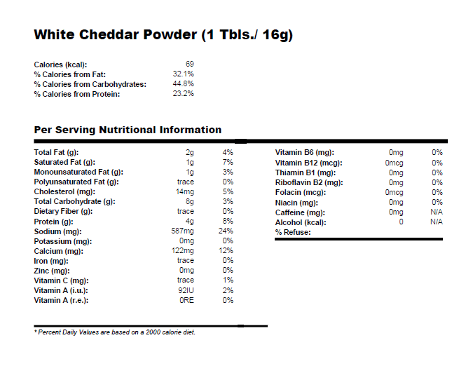 Bulk Uncolored White Cheddar Cheese Powder by Firehouse Flavors