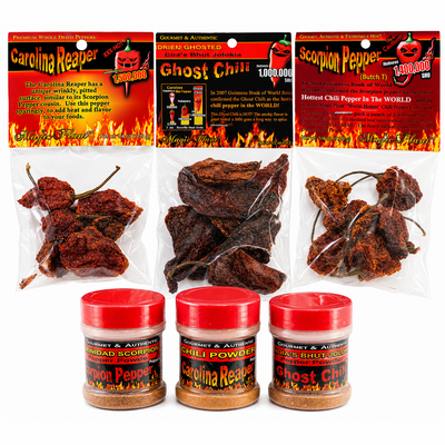 World's Hottest Chili Pepper Sampler (6 Items) + FIREHOUSE FREEBIE