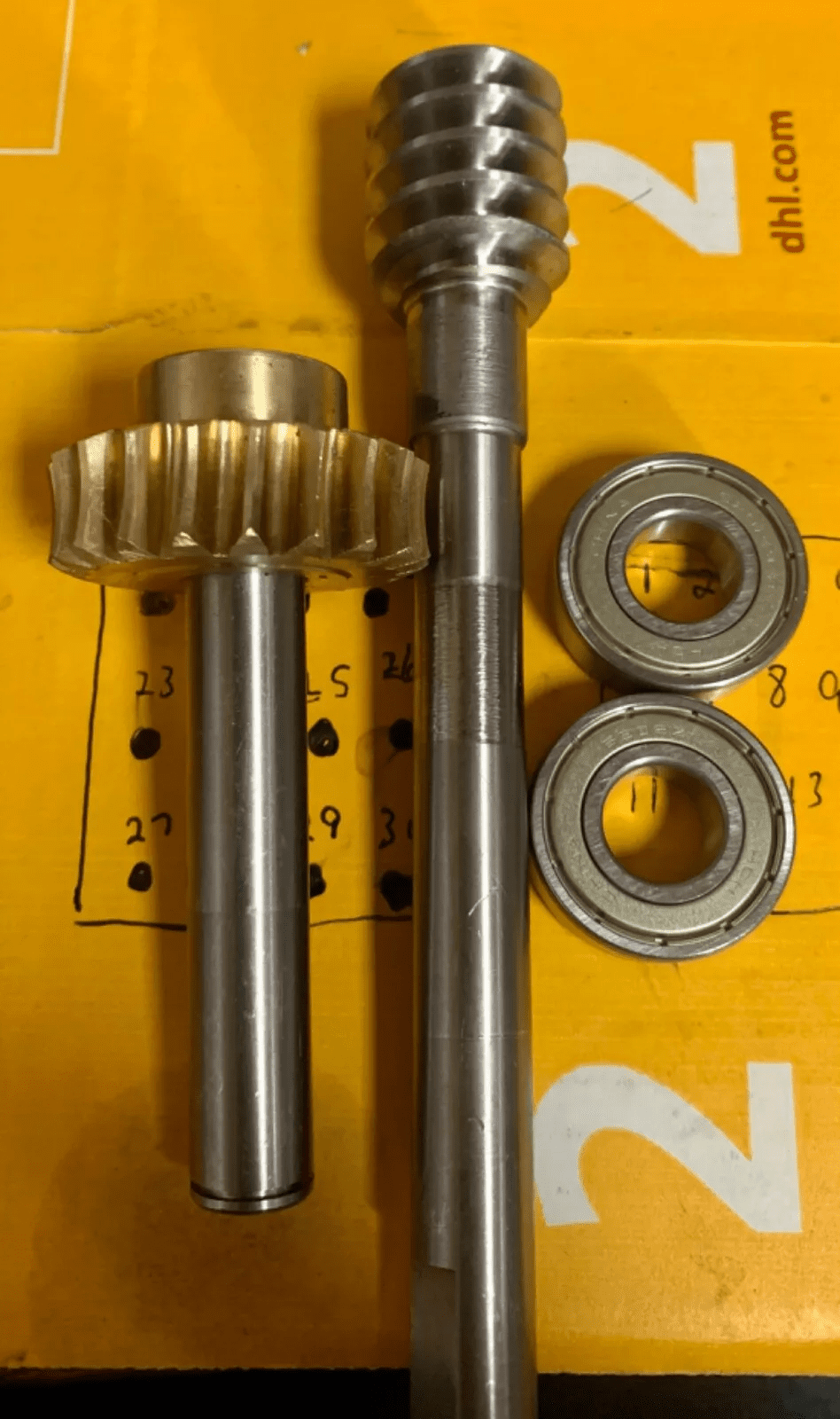4 1/2 x 6 metal band saw bronze drive gear/worm/2 bearings