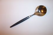 Raadvad Denmark BLACK HANDLE Place / Soup Spoon