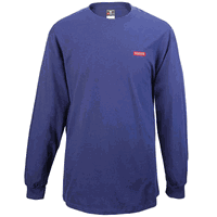 Hanes Beefy-T - 100% Cotton Long Sleeve T-Shirt - Navy