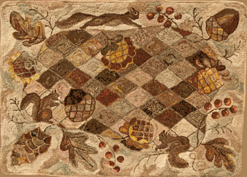 Autumn Memories (Medium) by Lin Wells - Pattern Only or Complete Rug Hooking Kit