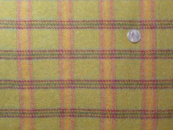Chartreuse Plaid with Orange Lines