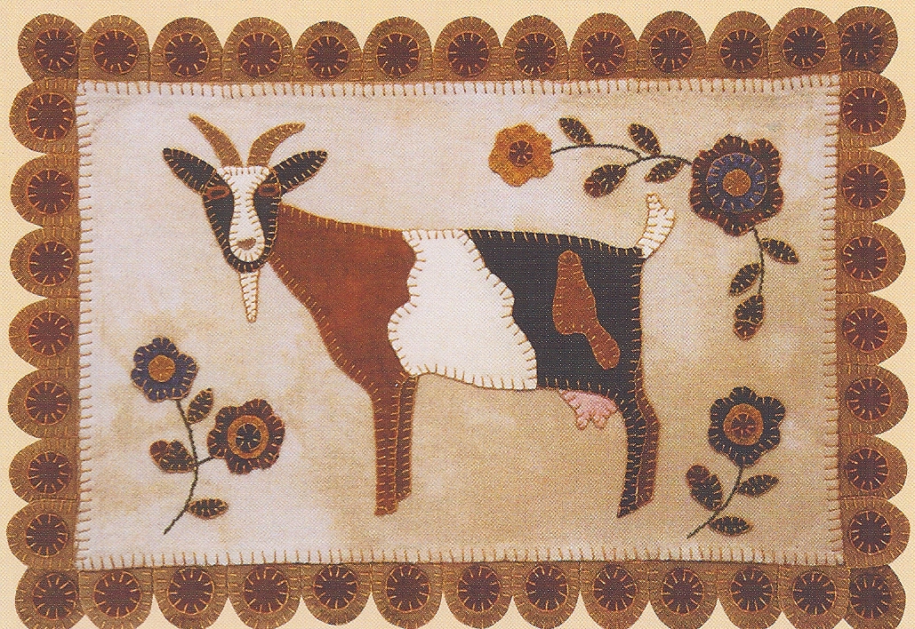 Fredericksburg Penny Rug Patterns- Goat & Flowers- Free US Shipping fredericksburg-penny-rug-patterns-goat-flowers-free-us-shipping
