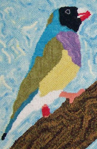 Australian Finches (Small) by Melissa Eisenbach - Pattern only or Complete Rug Hooking Kit