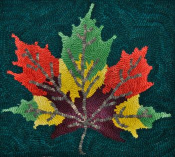 New! Fall Leaf #2 by Melissa Eisenbach - Pattern only or Complete Rug Hooking Kit