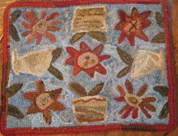 Potted Posies by Marijo Taylor-PATTERN and Complete Rug Hooking Kit - Free US Shipping