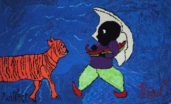 Sambo & Tiger-Pattern Only or Complete Rug Hooking Kit