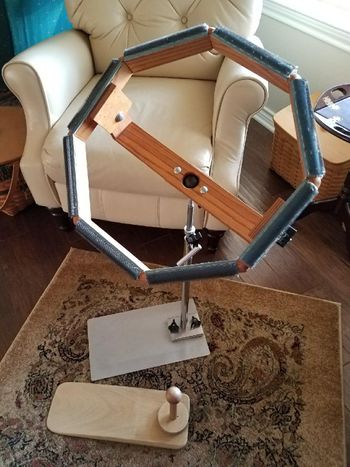 SOLD!! Used K's Creations Octagonal Frame with Sit-On and Big Foot Floor stand - Free US Shipping