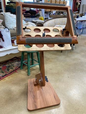 USED -Mint Condition 'Going Gray' Wood Rug Frame and Stand with Frame Cover