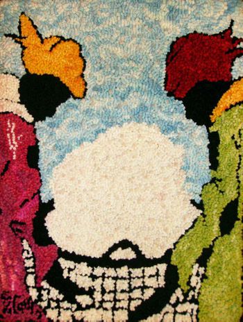 Two Women Holding Cotton Basket - Pattern only or Complete Rug Hooking Kit
