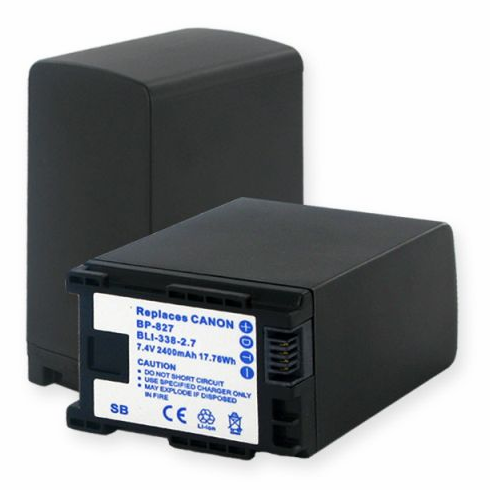 Canon BP827 battery, 2.4Ah